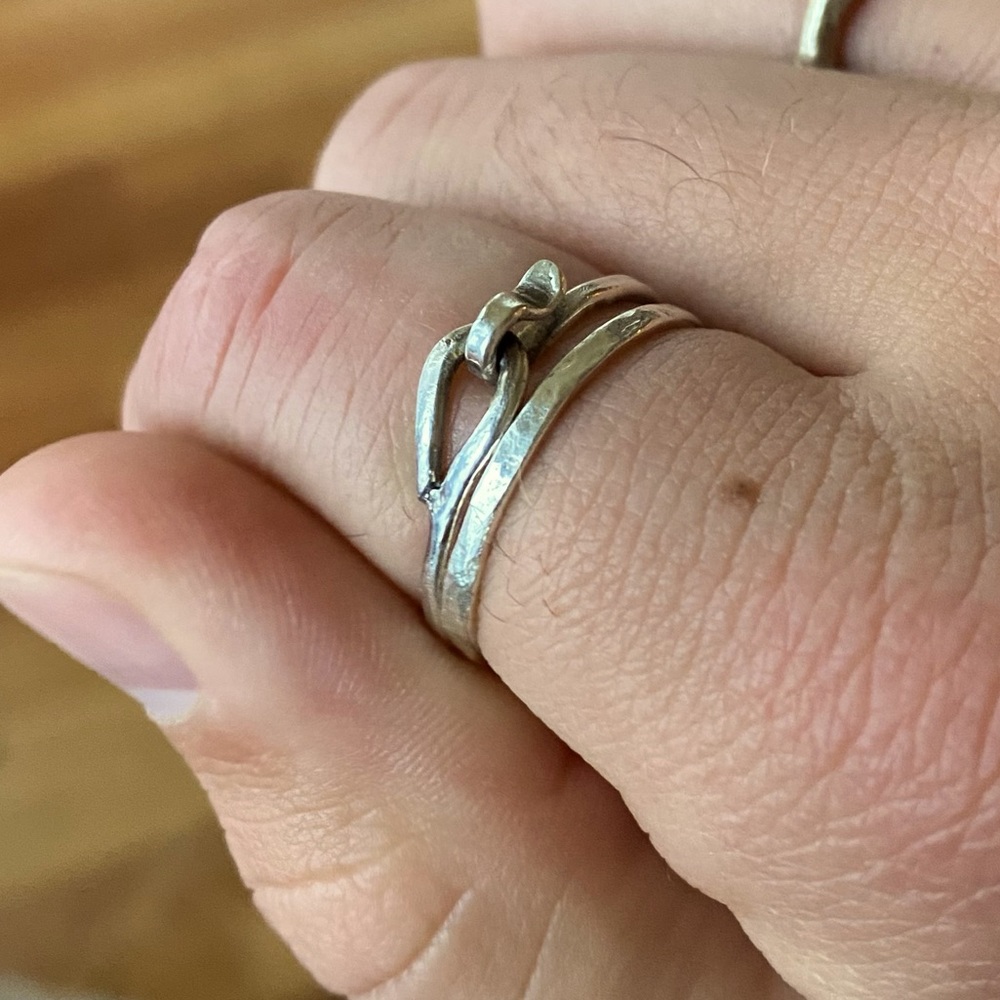 Hand made Sterling silver stack ring size 10 and 9.5